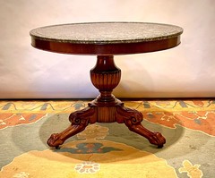Empire Center Table, Mahogany with Marble Top