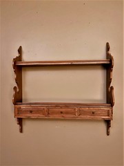 Provincial Hanging Shelves With 3 Drawers