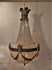 La Belle Époque Bronze & Crystal 8 Light Chandelier